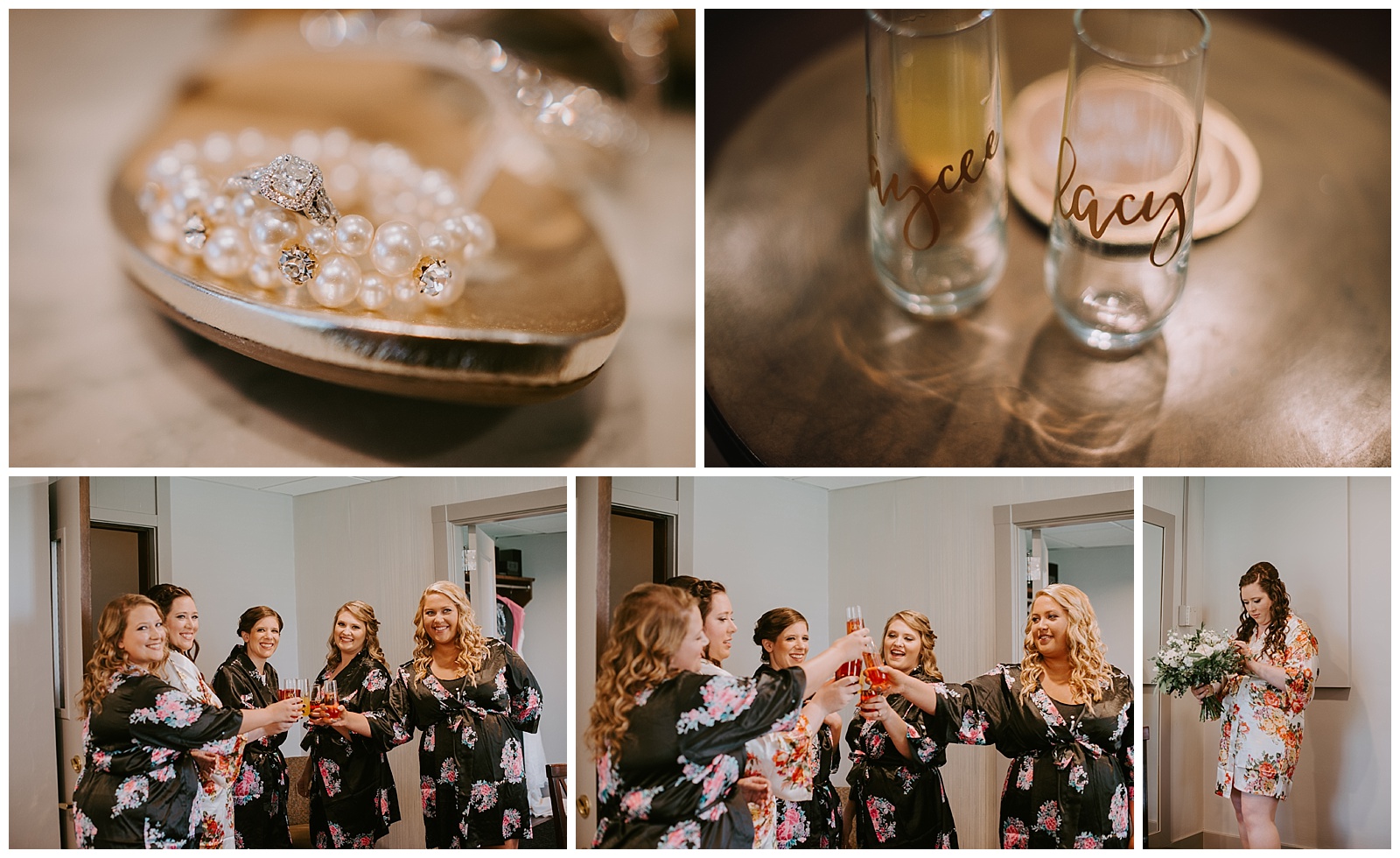 Wedding at McKay Tower in Downtown Grand Rapids, bridesmaids getting ready