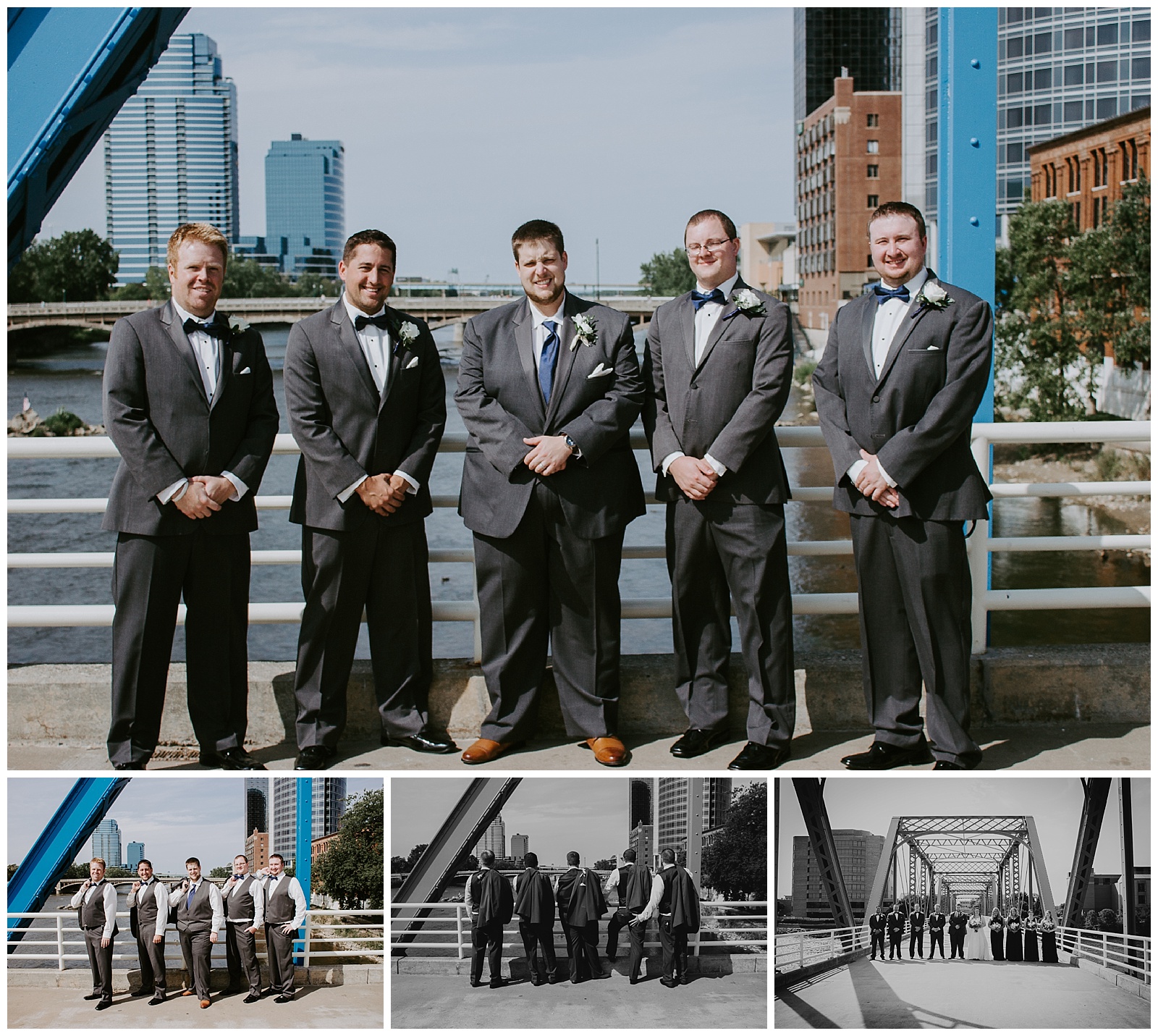 Groomsmen photos in downtown Grand Rapids