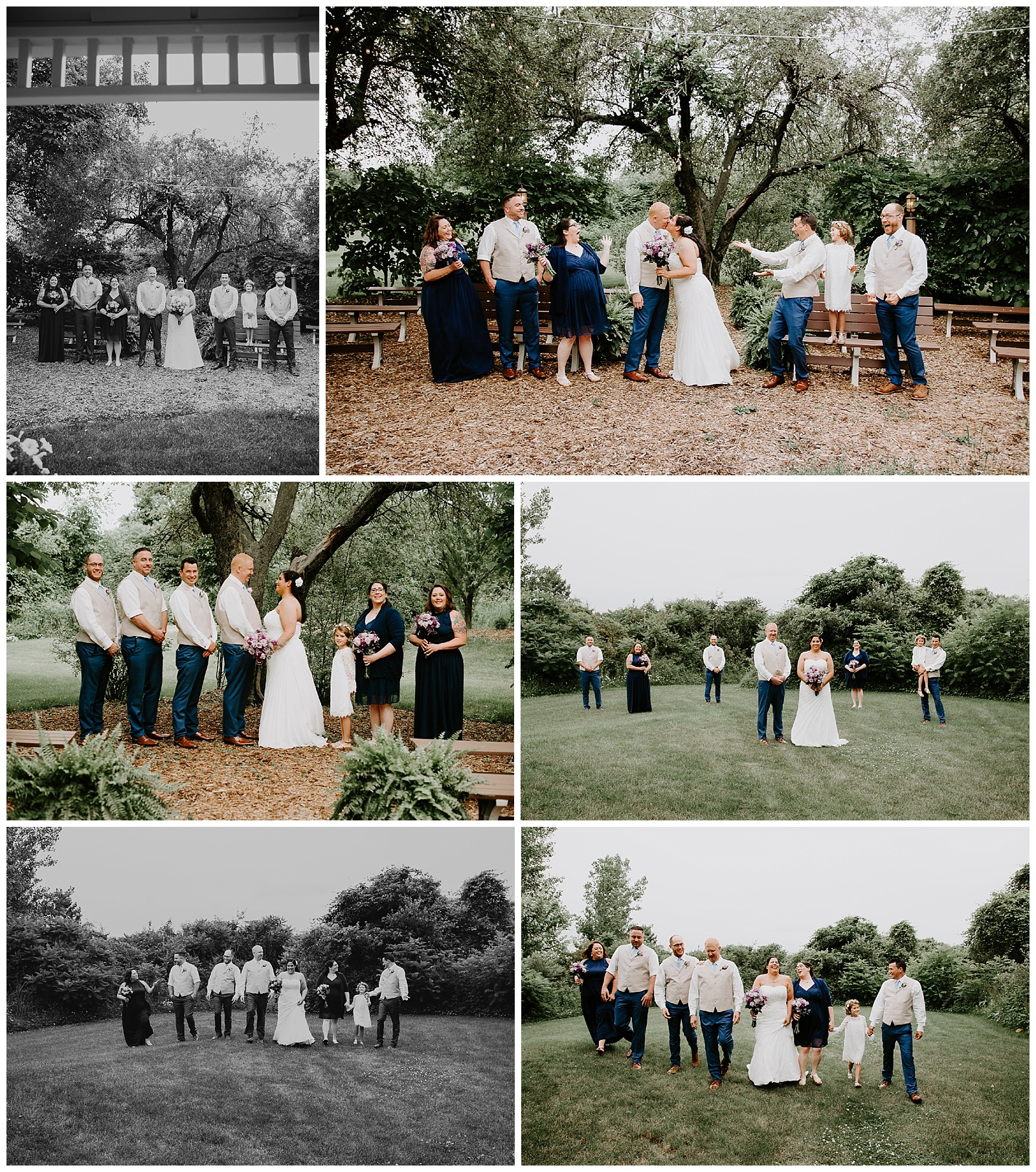 assortment of wedding party and bridal party photos taken by Liv Lyszyk Photography 