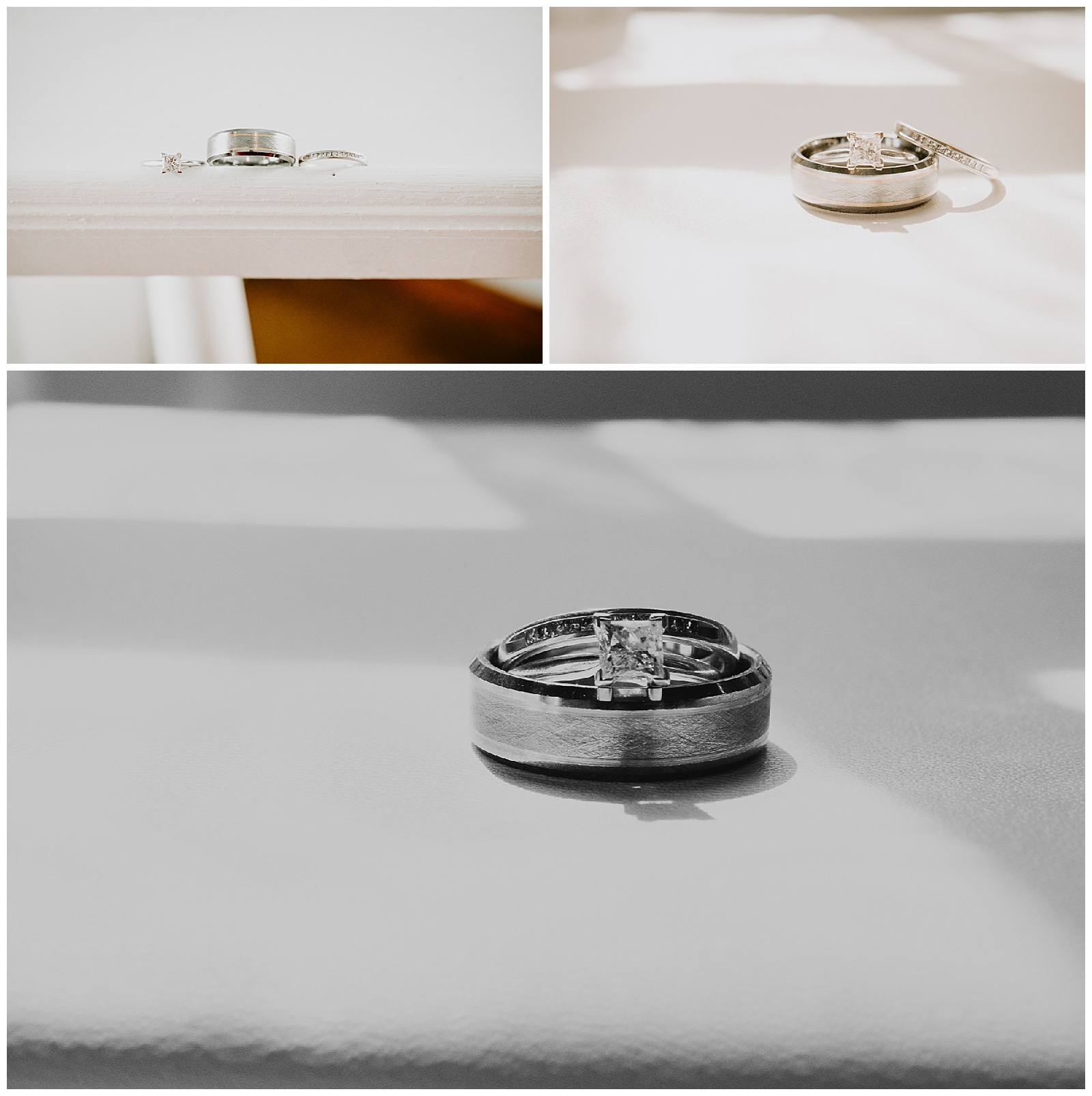 ring photographs silver bands and solitaire diamond