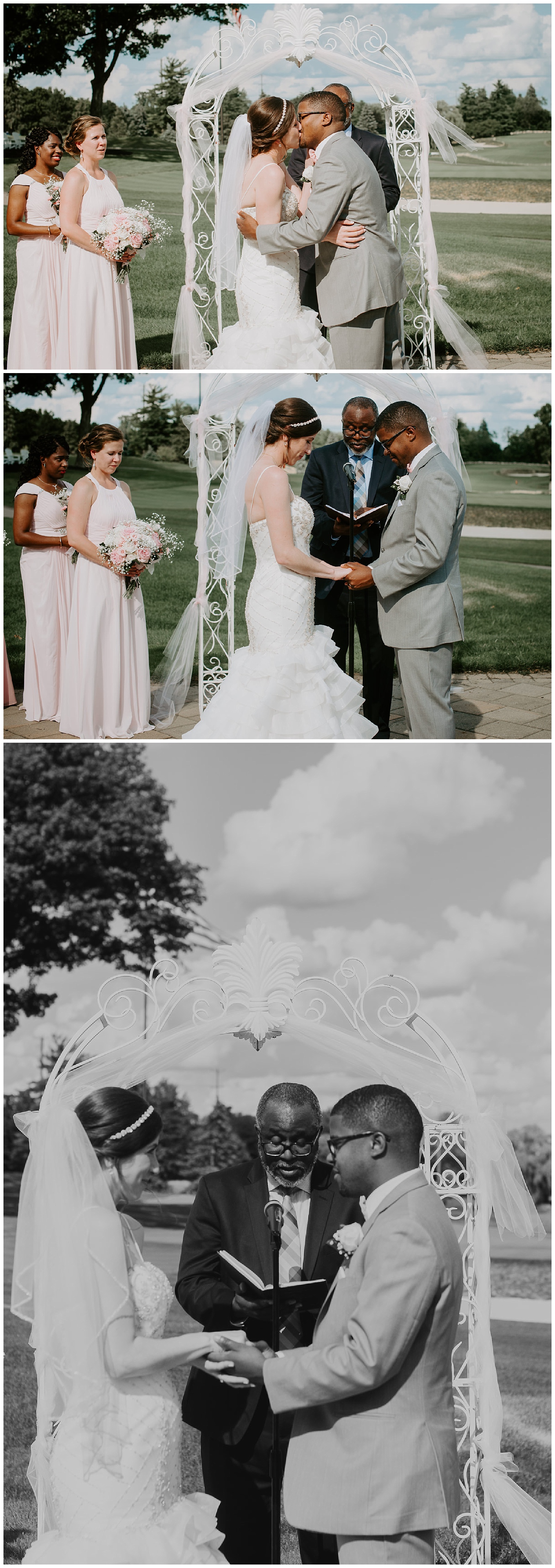 Meadowbrook country club wedding michigan Detroit wedding photographers Summer Country Club Elopement