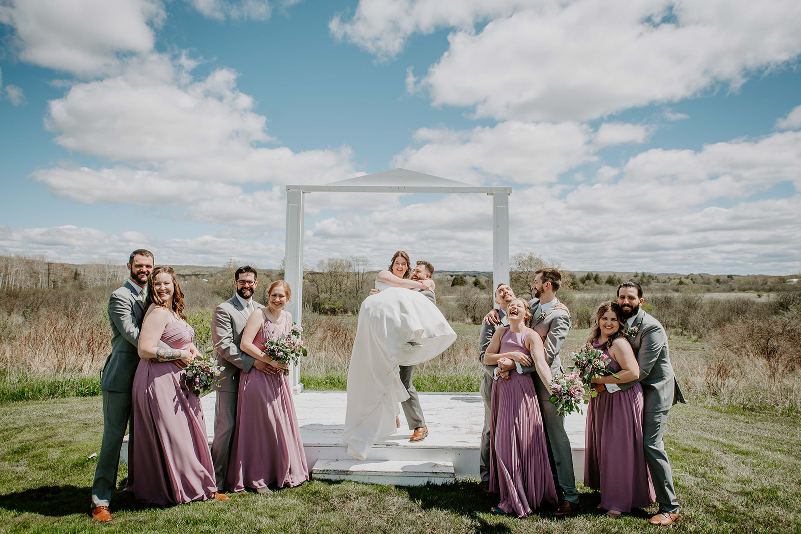 Wedding party, Jordan Valley Barn, East Jordan, Mi, Liv Lyszyk , Michigan Wedding Photographer