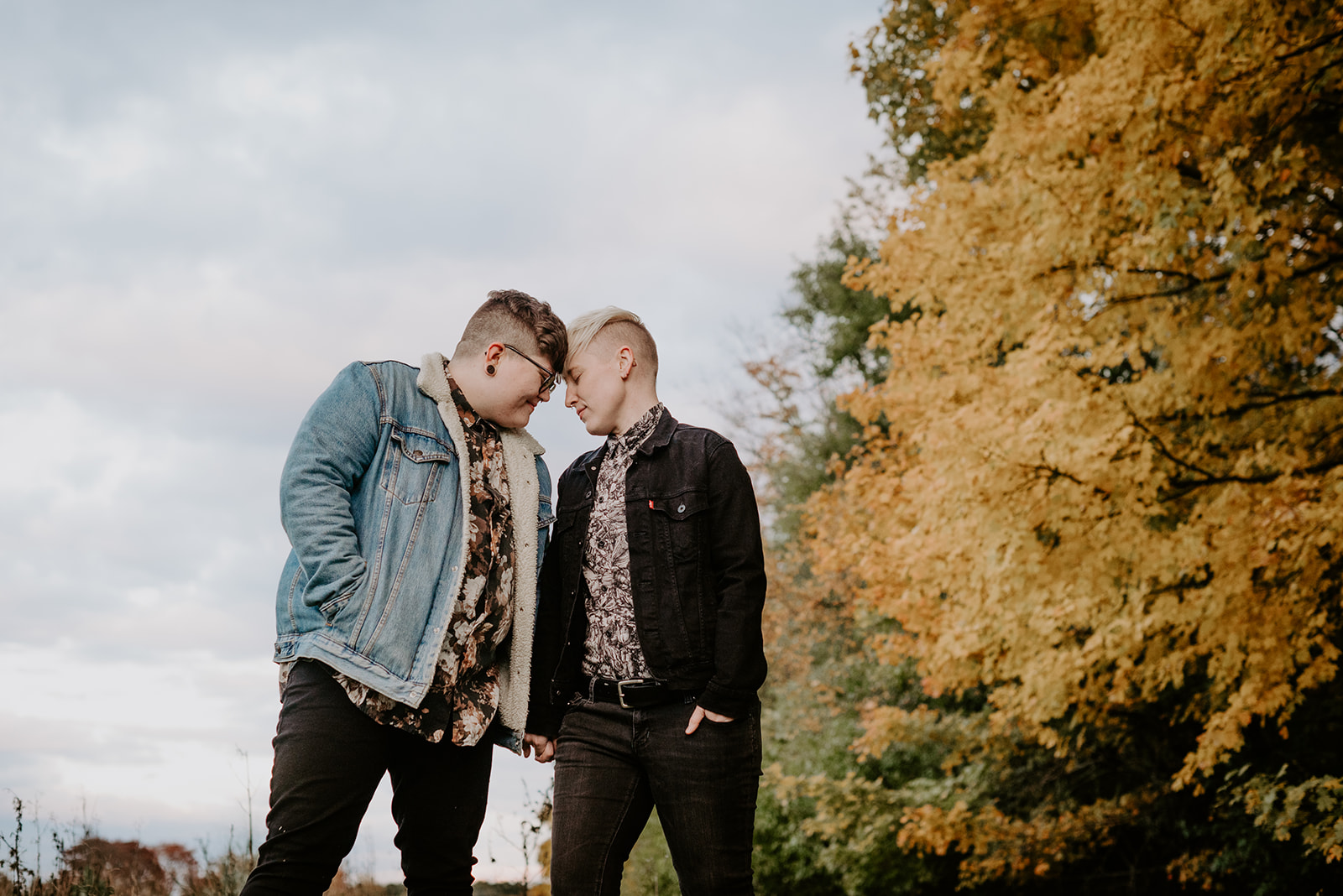 queer and trans photographer Liv Lyszyk Phohotography engagement session at The Highlands in Grand Rapids Michigan LGBTQ 
