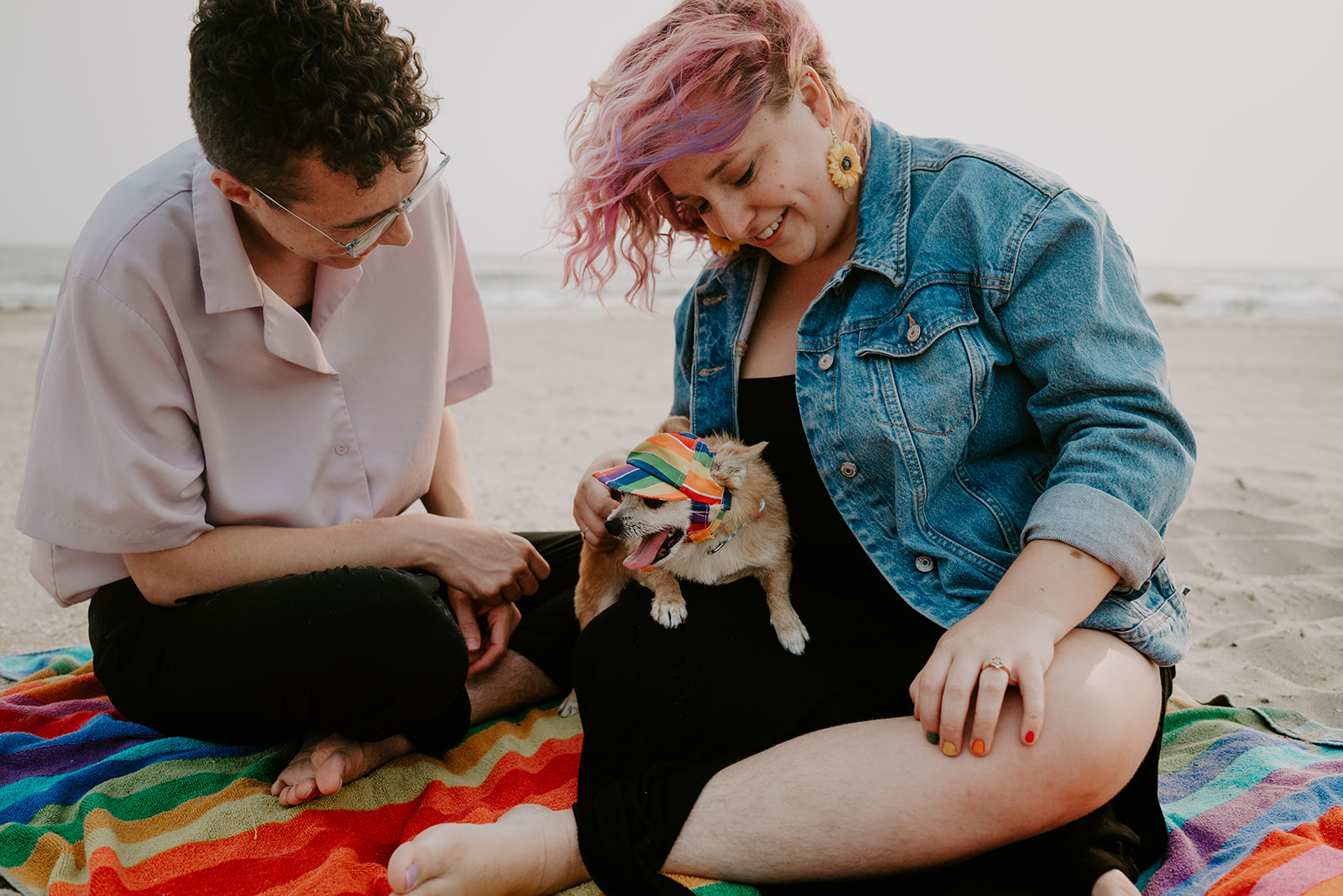 dog at the beach, engagement session, beach session, Michigan, liv lyszyk photography