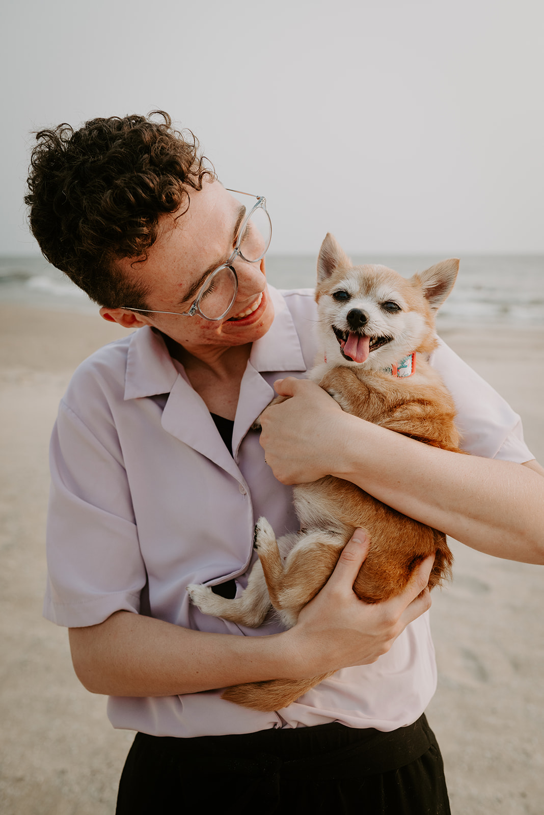 dog at the beach, engagement session, beach session, michigan